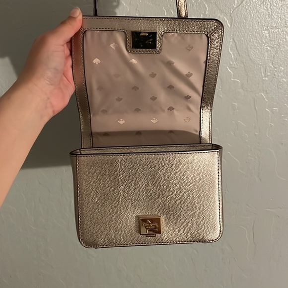 KATE SPADE Maisie Patterson Embellished Metallic Blush Crossbody♠️ - Picture 8 of 11